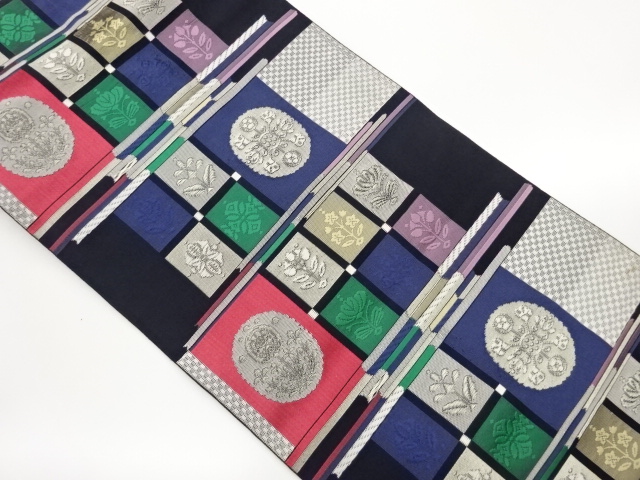 JAPANESE KIMONO / FLOWER / PLANT PATTERNS WOVEN THE DESIGN: NAGOYA OBI